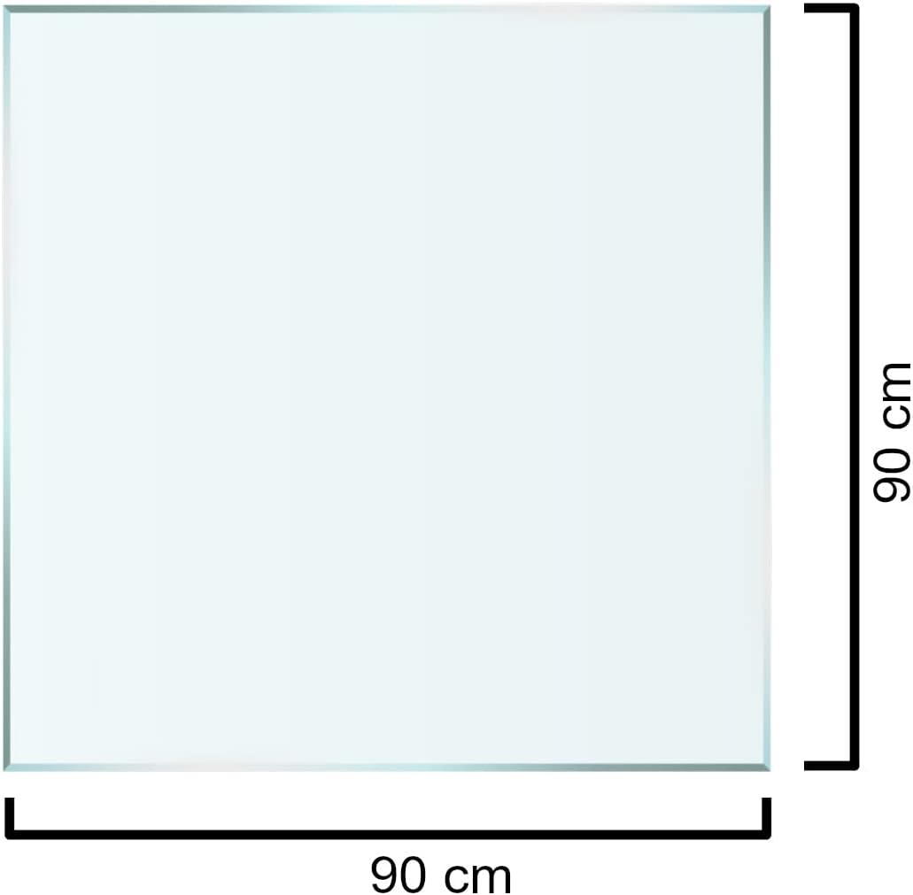90x90cm Kamin Bodenplatte klar 6mm Funkenschutz Tisch Glasscheibe