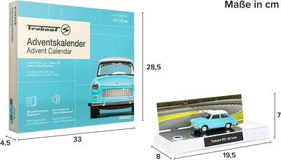 FRANZIS 67115 - Trabant Adventskalender, Metall Modellbausatz im Massstab 1:43, inkl. Soundmodul und