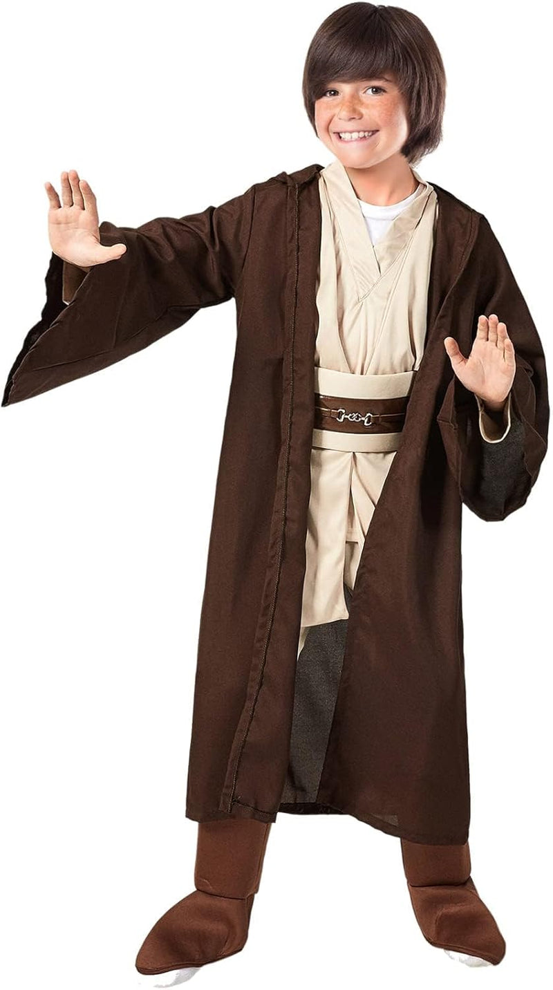 Applysu Kinder Jedi KostüM 4pcs Jedi Robe Ritter KostüM Kinder Halloween Cosplay Requisiten mit Kapu