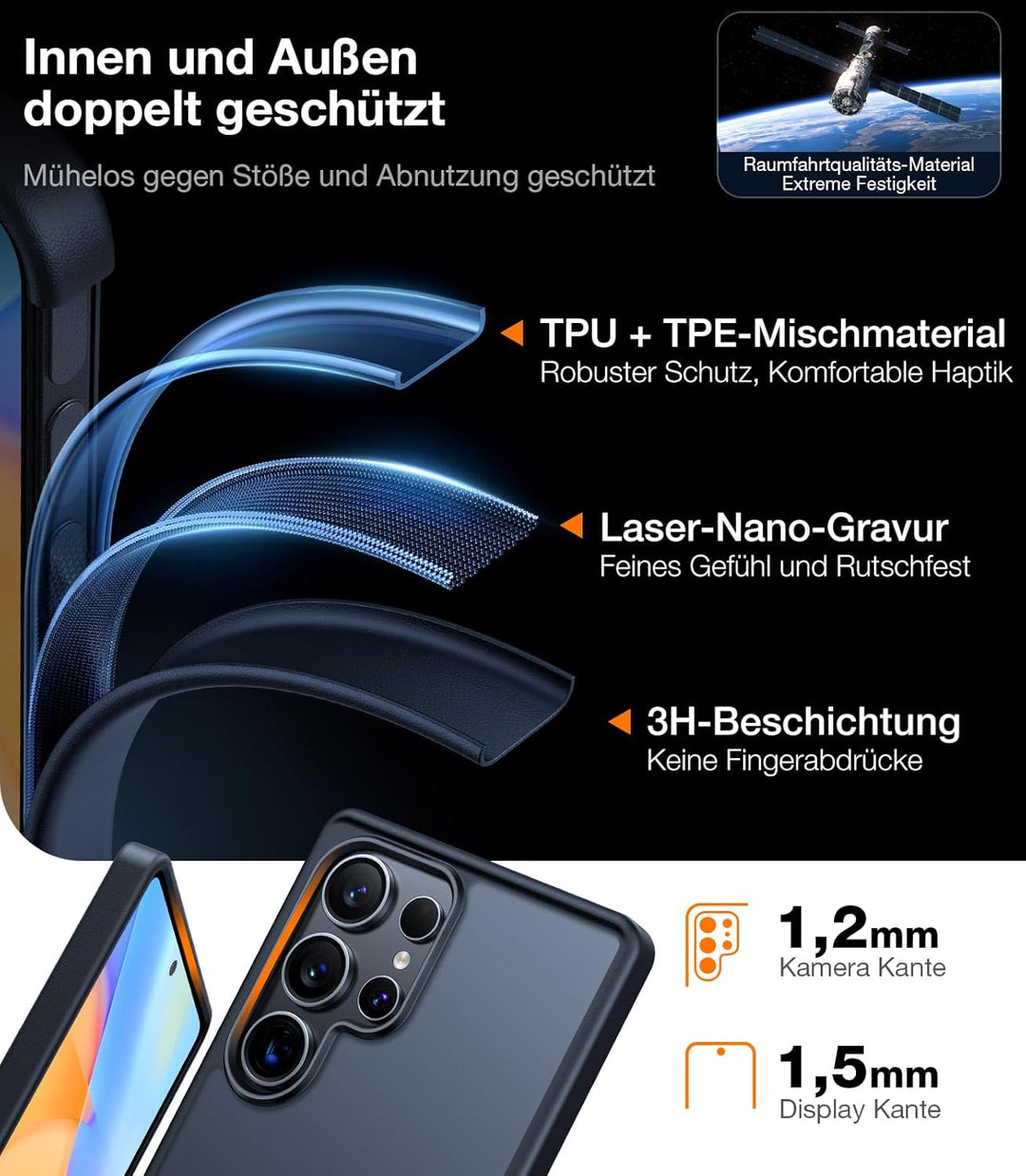 TORRAS für Samsung Galaxy S25 Ultra Hülle [TOP Militärschutz] mit 360°Airbags Stossfeste Handyhülle