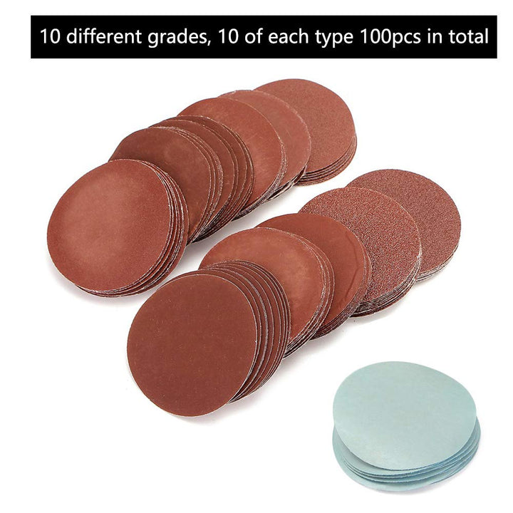 Saipor 100-teilig Schleifscheiben 75mm Schleifblätter Klett Schleifpapier Schleifscheibe, je10x 80 1