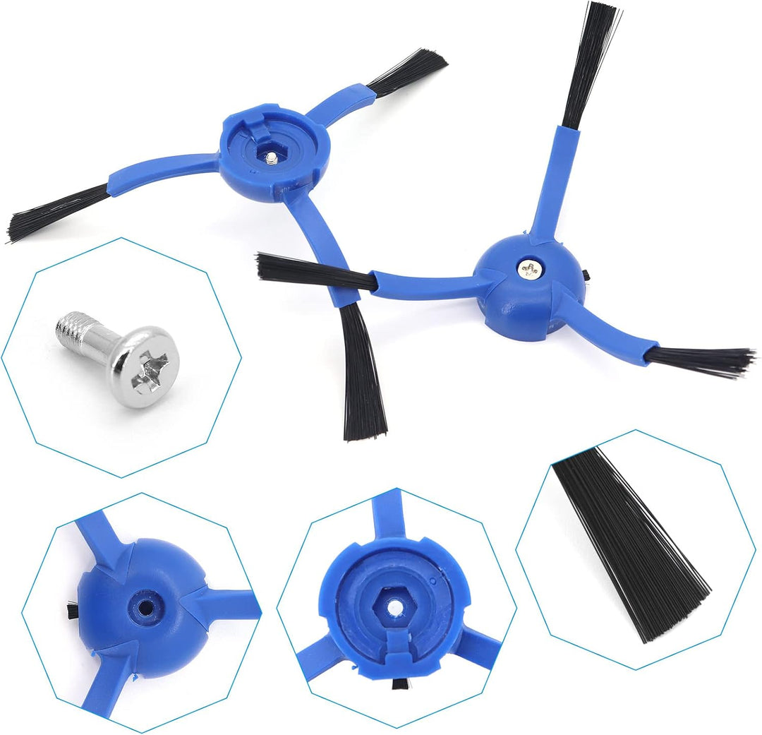 Ersatz Zubehör für Eufy RoboVac X8 Hybrid Saugroboter - 4 Seitenbürsten, 4 HEPA Filters, 4 Mikrofase