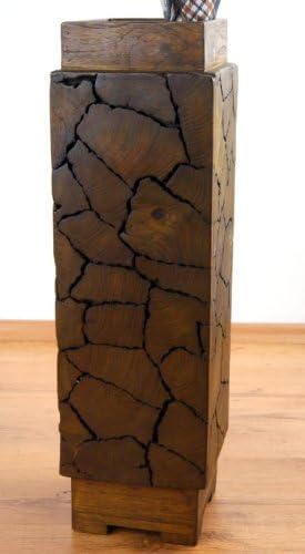 livasia Regenschirmständer aus Teakholz Regenschirmhalter Asia Schirmständer