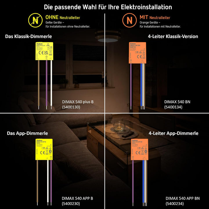 Theben 5400130 DIMAX 540 plus B Unterputz Dimmer I UP-Dimmer I R- und C-Lasten I 230 V AC I ohne Nul