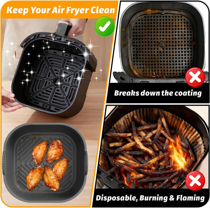 Silikonform für Heissluftfritteuse Zubehör | Air Fryer Liners Wiederverwendbar anstelle Airfryer Bac
