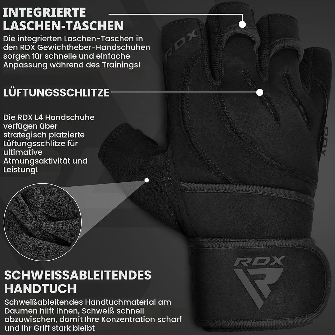 RDX Fitness Handschuhe Herren Damen, Trainingshandschuhe Krafttraining handgelenkschutz für Gewichth