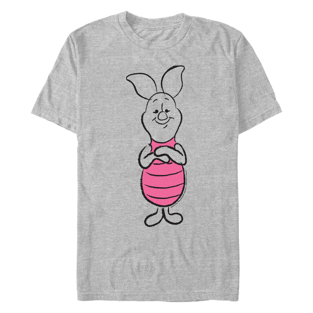 Disney Herren Basic Sketch Ferkel T-Shirt, Athletic Heather, 4XL