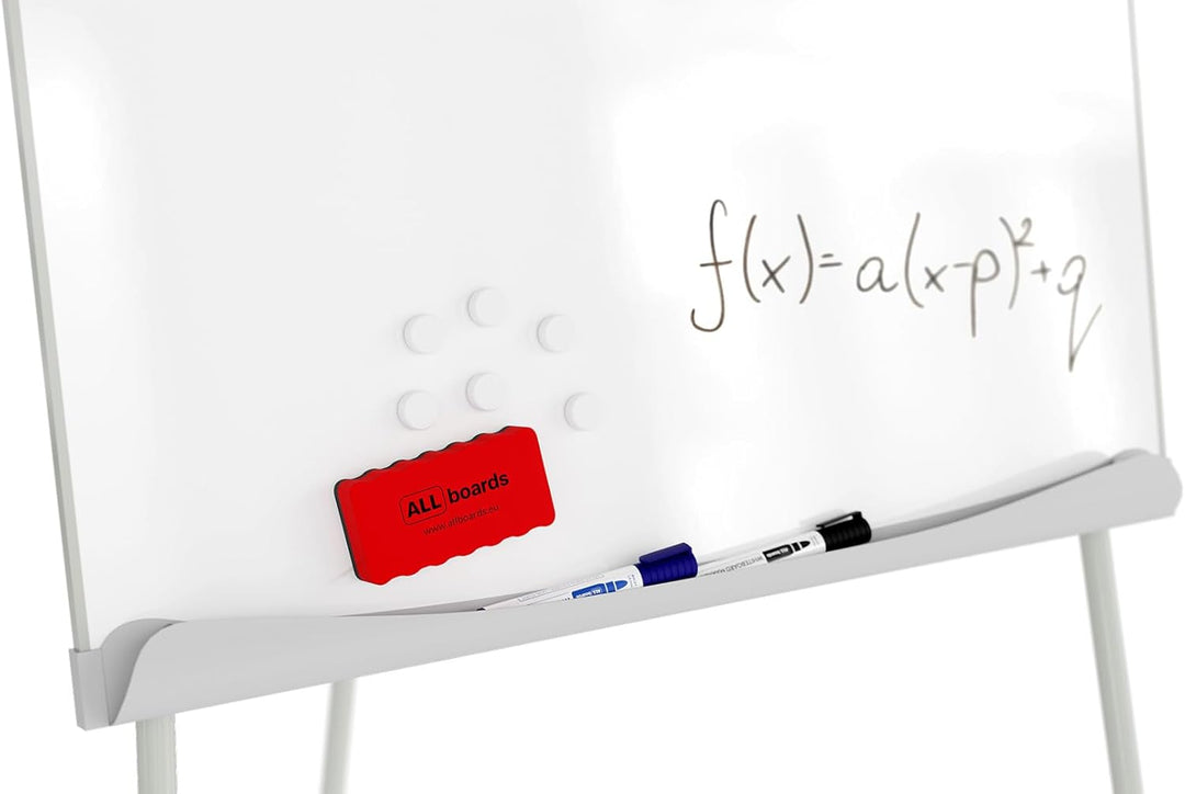 ALLboards Flipchart 100x70cm, Stativ, Dreibeinig, Höhenverstellbar, Whiteboard Magnettafel Magnetisc