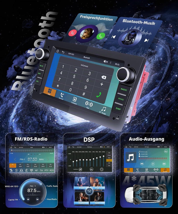 Hodozzy Autoradio für Opel Astra H Corsa D Zafira B Meriva Vivaro Antara | mit Wireless Carplay Andr
