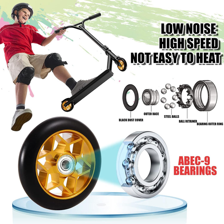 Stunt Roller Rollen 110mm, Scooter Reifen Ersatzräder mit ABEC-9 Professionelle Lager, für Pro Scoot
