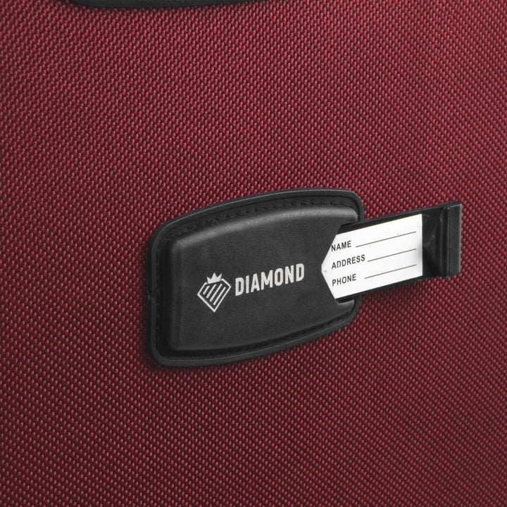 DIAMOND Weichschalen-Kabinenkoffer S 20" – Dunkelrot, Codura 1200D, 360° Rollen, Zahlenschloss, Erwe