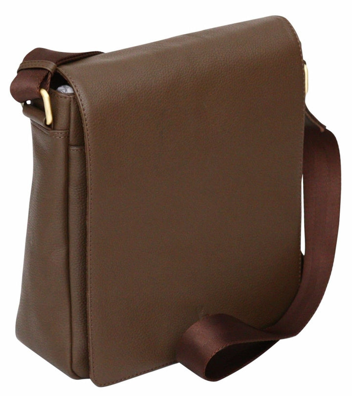 Schultertasche aus gekrispeltem Echtleder - Geeignet für EIN iPad/Tablet bis 10,2"