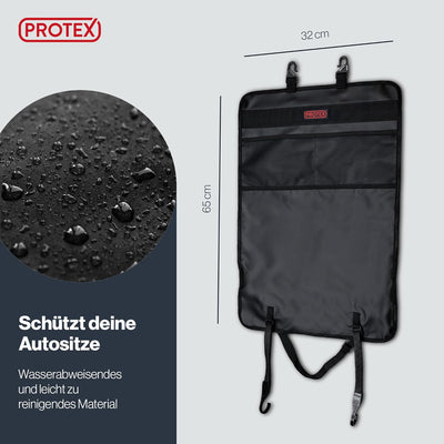 PROTEX | Premium [2er Set] Rückenlehnenschutz Auto–Auto Rücksitz Organizer [Oxford 600D] –wasserabwe