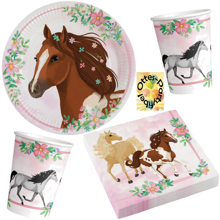 Beautiful-Horses-Pferde-Party-Set 52tlg. - für 16 Pferdefreunde Teller Becher Servietten #1 für 16 G