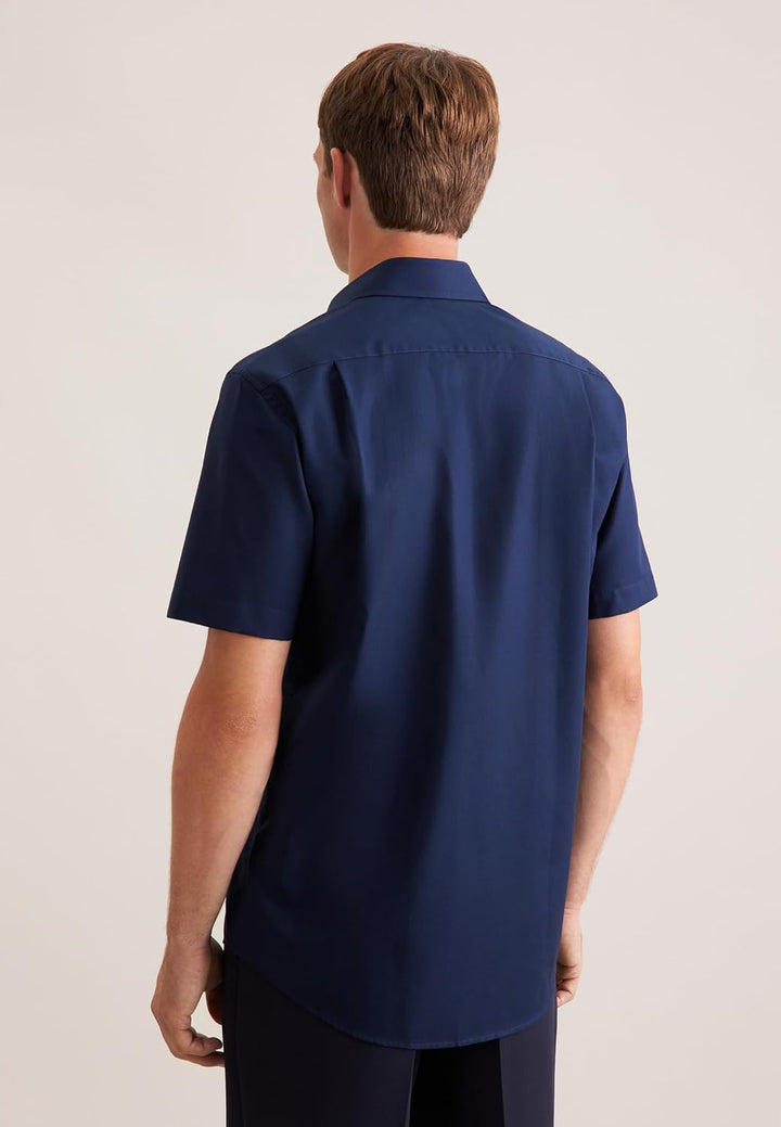 Seidensticker Herren Men Regular Shortsleeve Businesshemd 38 Dunkelblau(001001), 38 Dunkelblau(00100