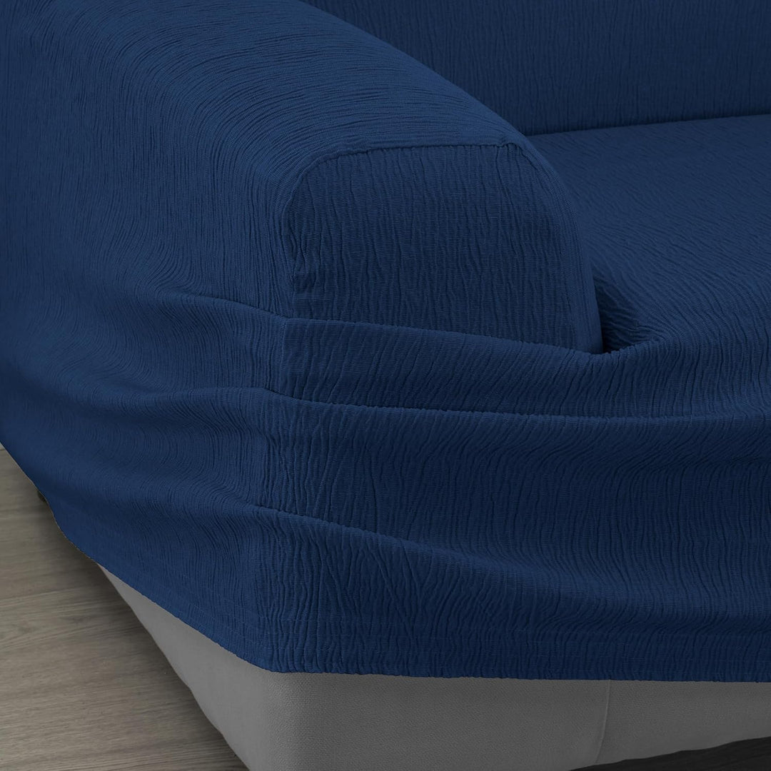 Martina Home Elastischer Sofabezug Modell Emilia 3 Plätze Marineblau 3 Sitzer Marineblau, 3 Sitzer M