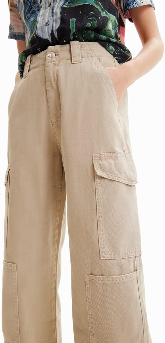 Desigual Damen Casual Pants 42 Grün, 42 Grün