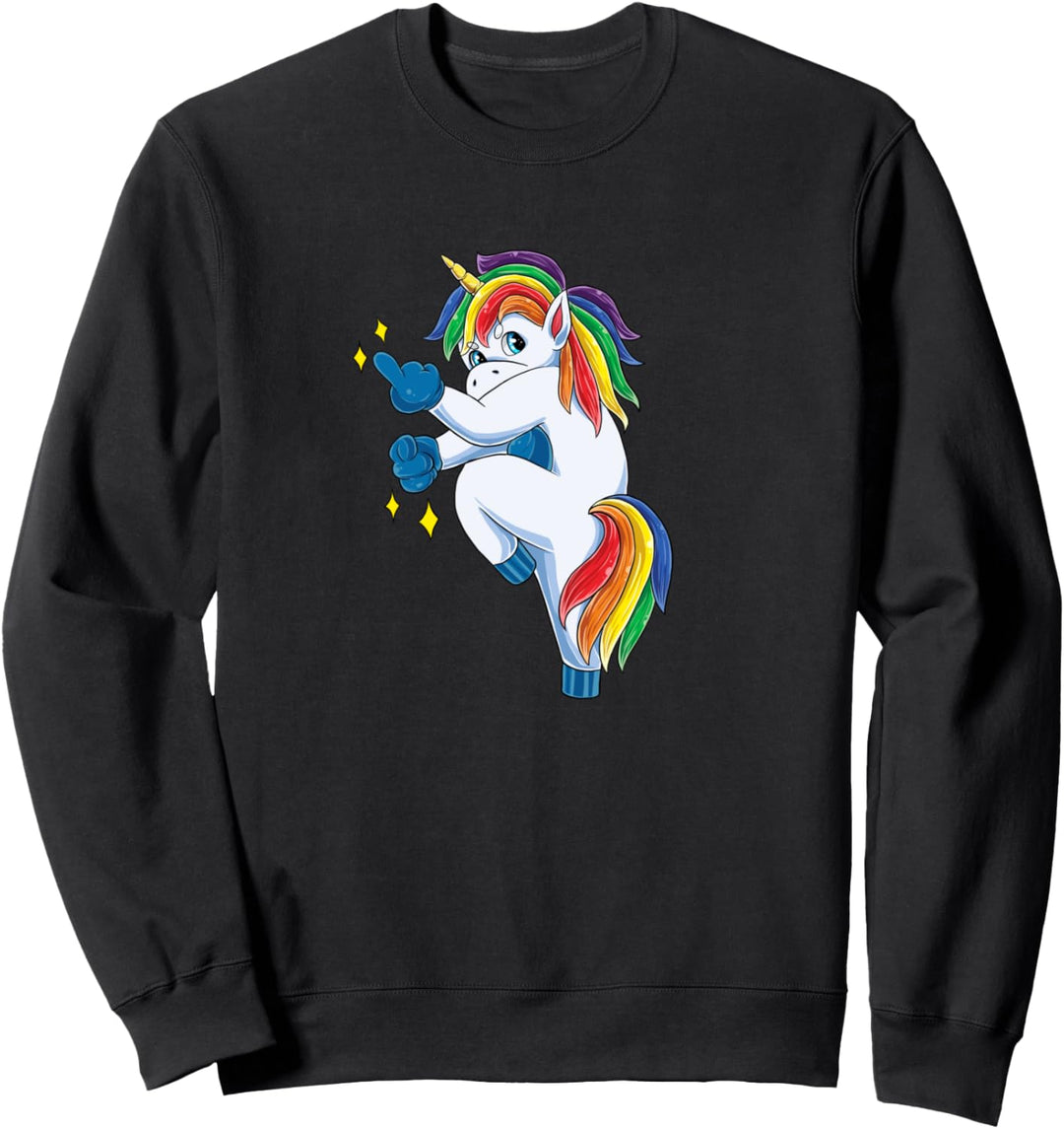 Lustiger Einhorn Spruch Mittelfinger Frauen Unicorn Sweatshirt