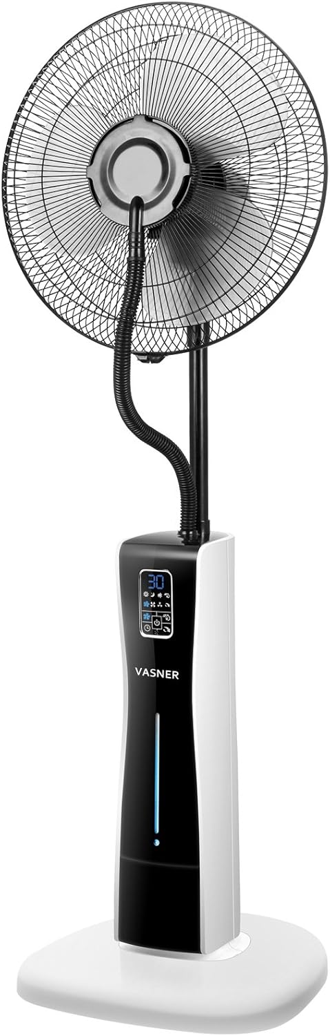 VASNER Ventilator mit Wasserkühlung Cooly leiser Standventilator mit Fernbedienung Timer & Sprühnebe