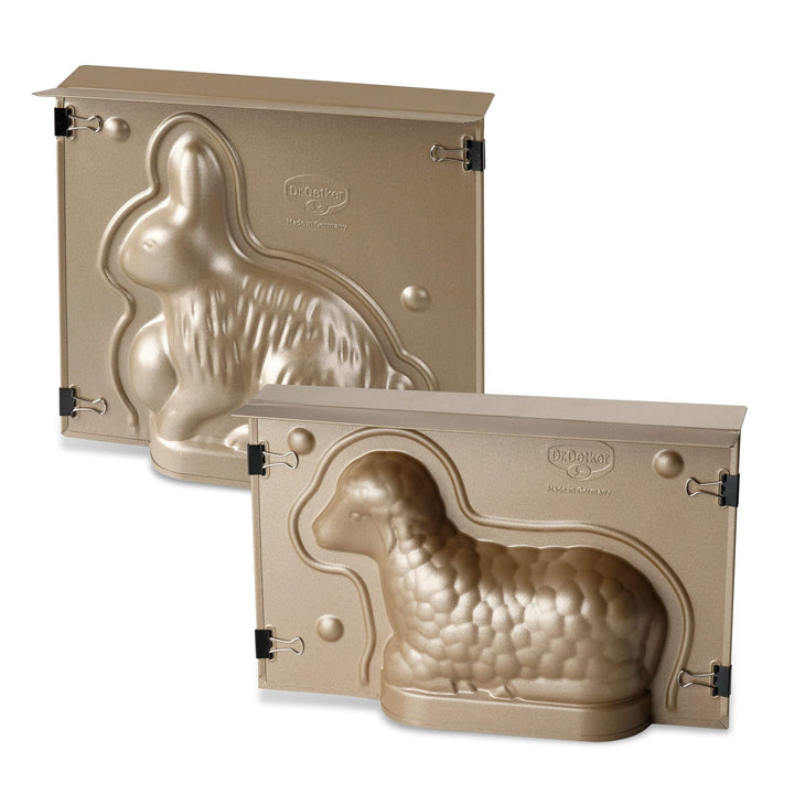 Dr. Oetker Osterlamm und Hase Backformen Set zu Ostern – 700 &amp; 600 ml Füllvolumen – 3D Kuchenformen