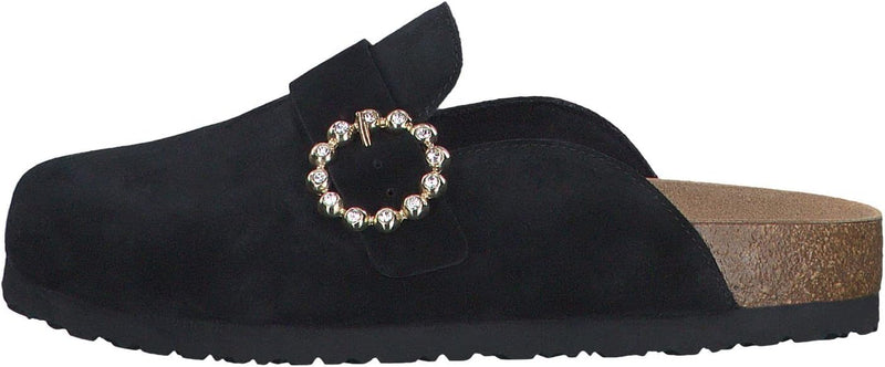 Tamaris Damen Pantolette 1-1-27600-30 normal 39 EU Black Suede, 39 EU Black Suede