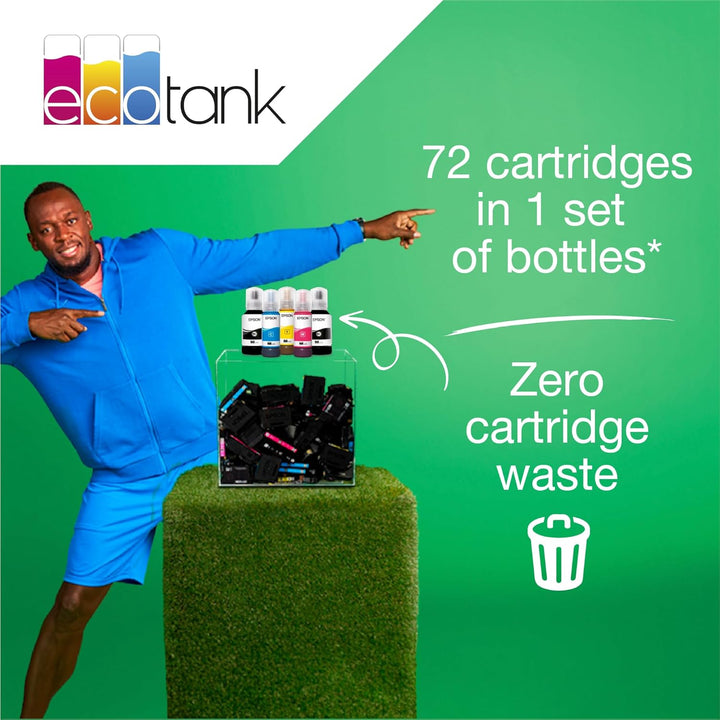 Epson EcoTank ET-2856 Wi-Fi-Tintenpatschendrucker zum Drucken, Scannen und Kopieren, inklusive Tinte