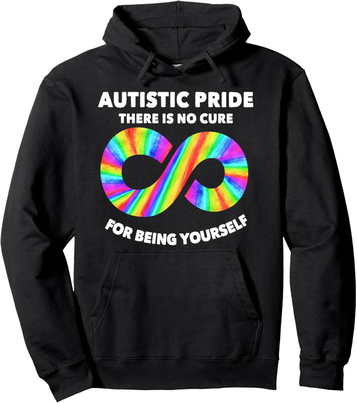 There Is No Cure For Being Yourself | Autistic Pride Ribbon Pullover Hoodie