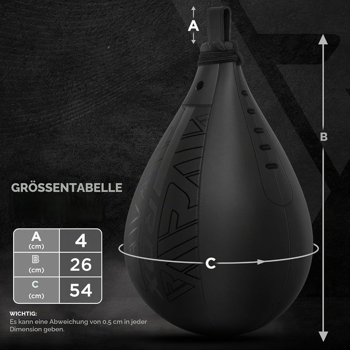 RDX Boxbirne Maya Hide Leder Set, Speedball Hängend Mit Halterung, Punchingball Boxing Speed Bag, Ge