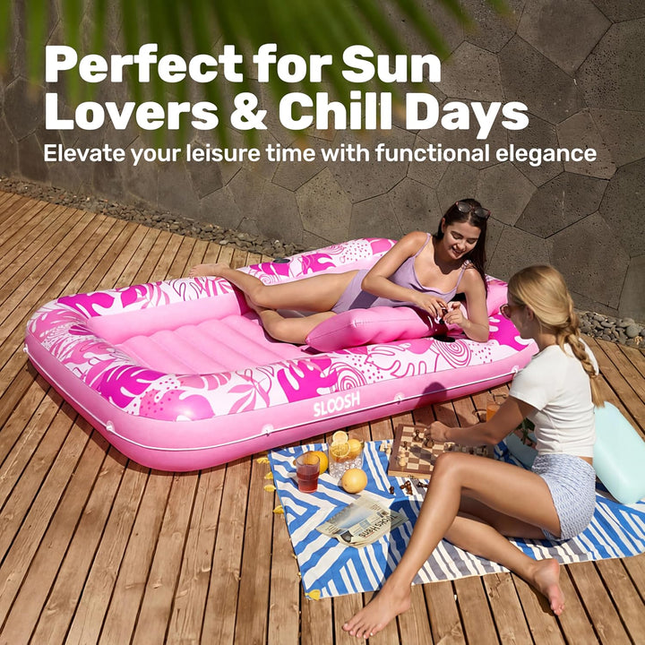 SLOOSH Aufblasbare Tanning Pool, 70" x 46"/ 85" x 57" Grosse aufblasbarer Luftmatratze für Erwachsen