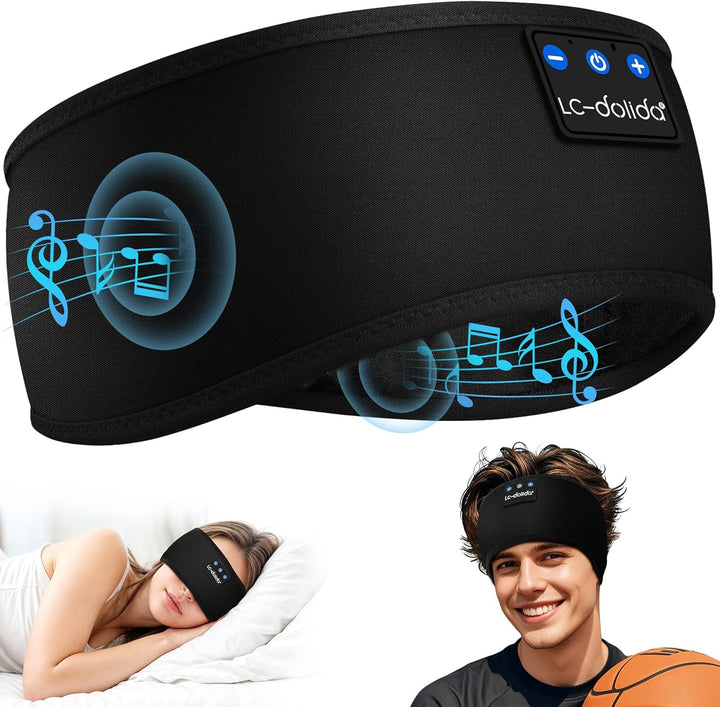 LC-dolida Schlafkopfhörer Bluetooth 5.4, Schlaf Kopfhörer Seitenschläfer Stirnband Kopfhörer Headban