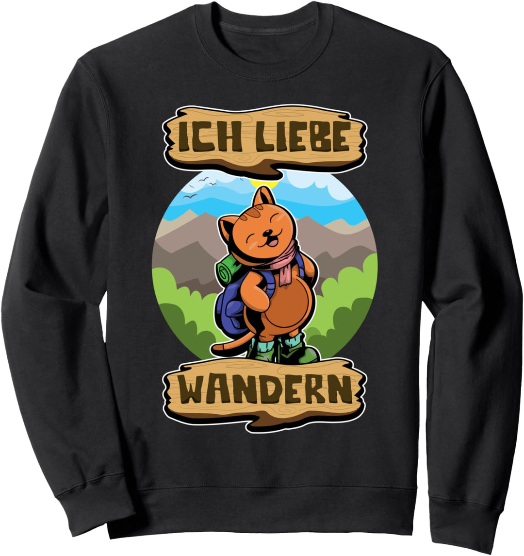 Ich Liebe Wandern - Wandertiere - Süsse Wanderer Katze Sweatshirt