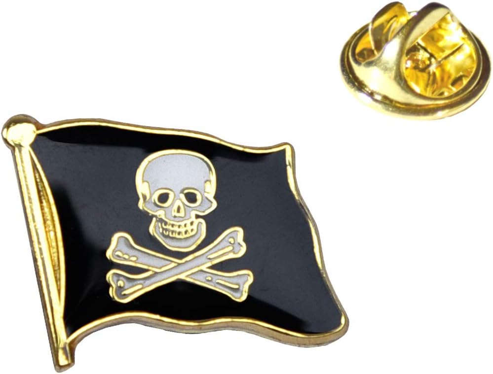 MADSea Elbsegler Premium Tuch mit Flaggenpin Pirat Jolly Roger dunkelblau Pin, Grösse:54, Pins:Pirat