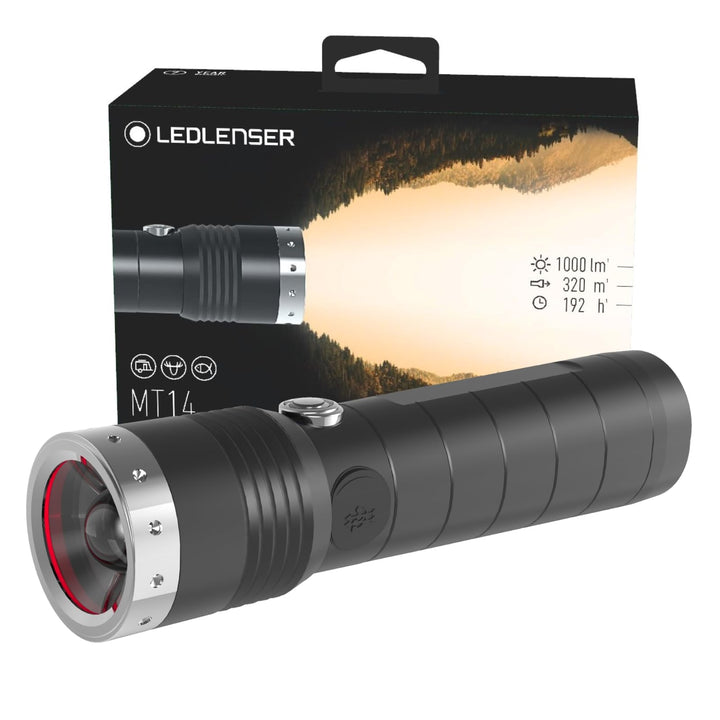Ledlenser MT14, LED Taschenlampe, wiederaufladbar, fokussierbar, mit Akku, 1000 Lumen im Boost Mode,