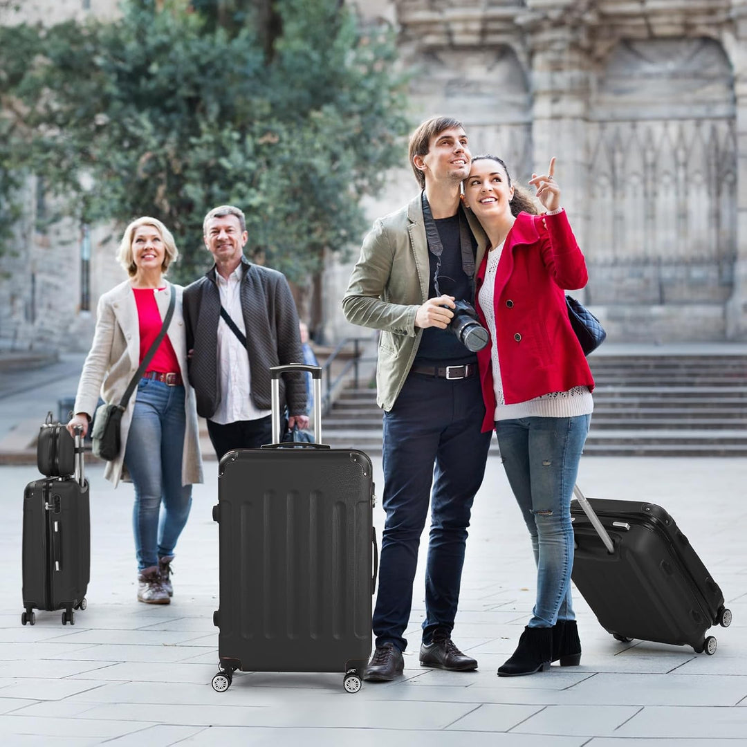 LALAHO Kofferset 3/4 teilig, Reisekoffer Set mit Kosmetikkoffer, Hartschalen Koffer Set aus ABS, Gep