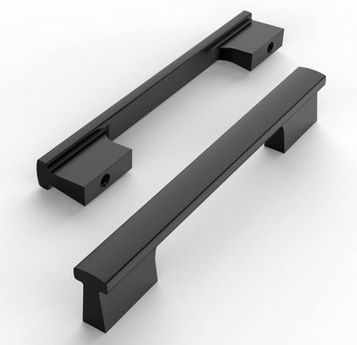 Amerdeco 10 Stück Möbelgriffe Schwarz 128mm Lochabstand Schubladen Griffe für Küchenschränke Schrank