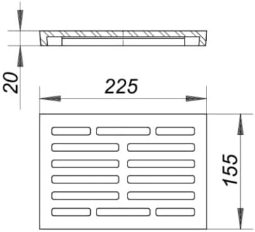 Dallmer - Gerade zu Drainagekeil 71 grau 225x155mm 714 923