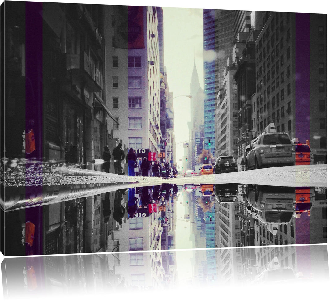 Times Square in New York schwarz/weiss Format: 100x70 auf Leinwand, XXL riesige Bilder fertig gerahm