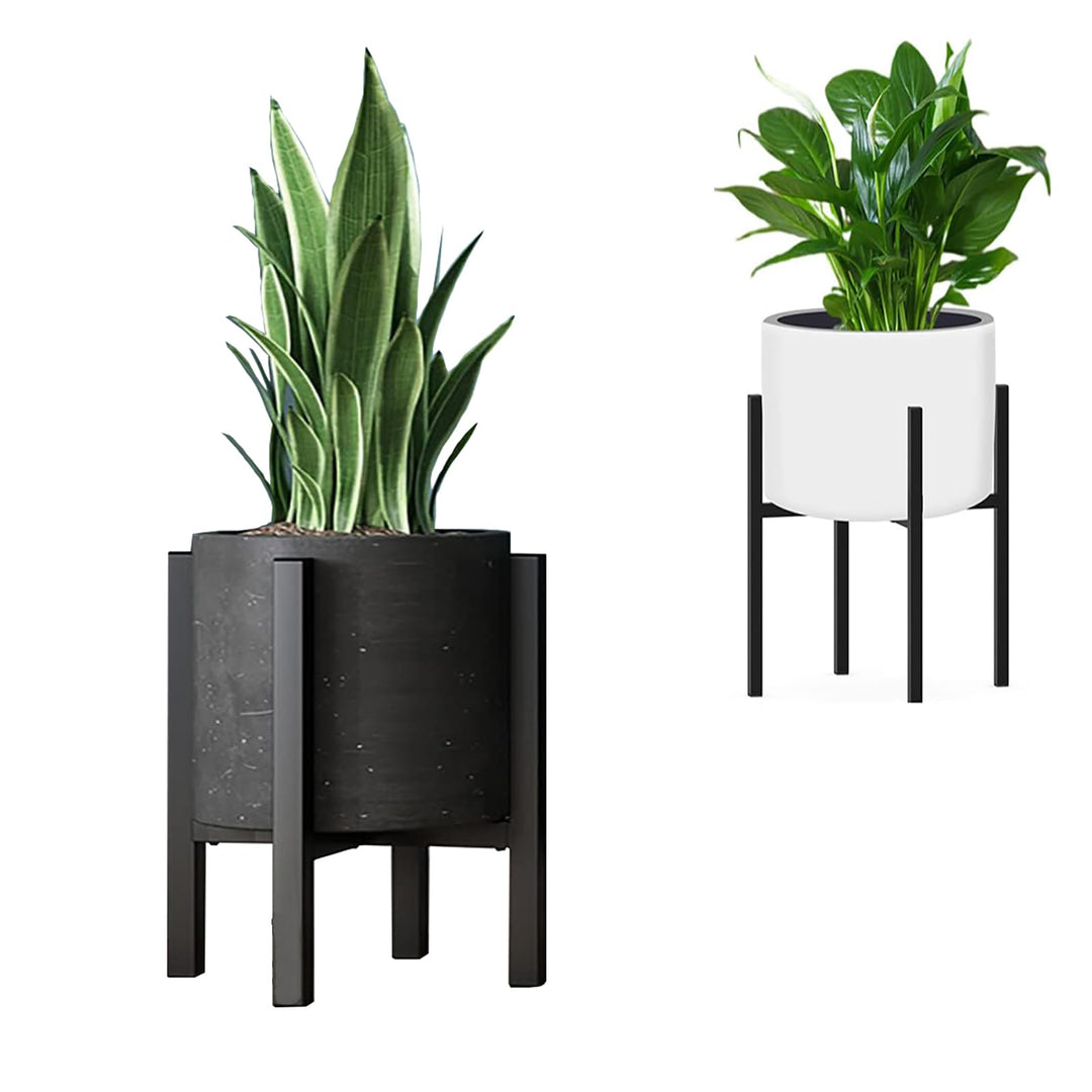 Verstellbarer Pflanzenständer 24-38 cm, Blumenständer Metall schwarz , Blumentopf Ständer, Verstellb