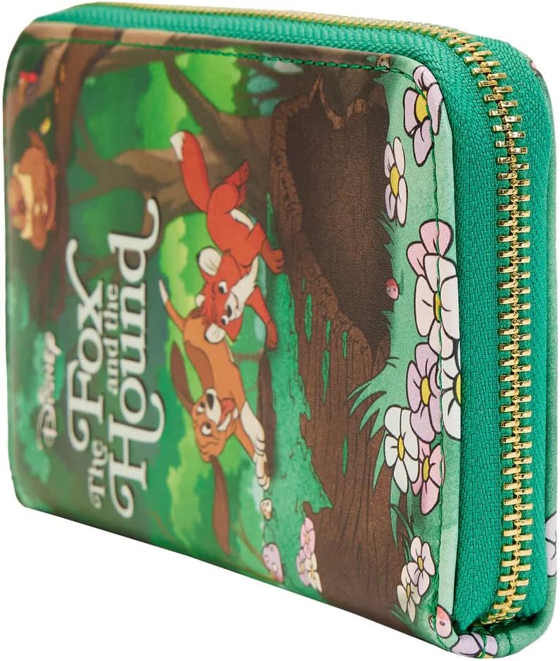 Loungefly Disney The Fox and the Hound Geldbörse mit Reissverschluss, Mehrfarbig/Meereswellen (Ocean
