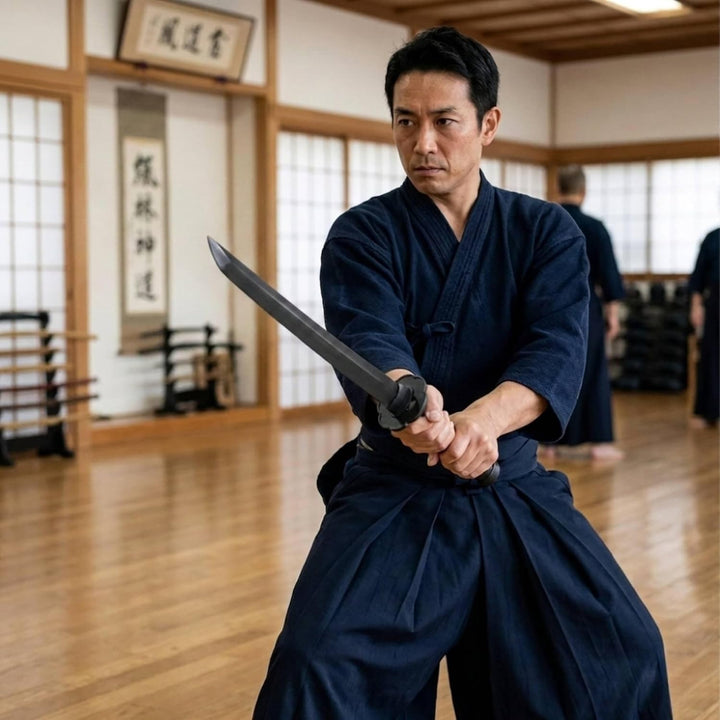 Shoto aus Polypropylen mit Tsuba, für japanische Kampfkunst Iaido Kendo Kenjutsu Wakizashi Kodachi A