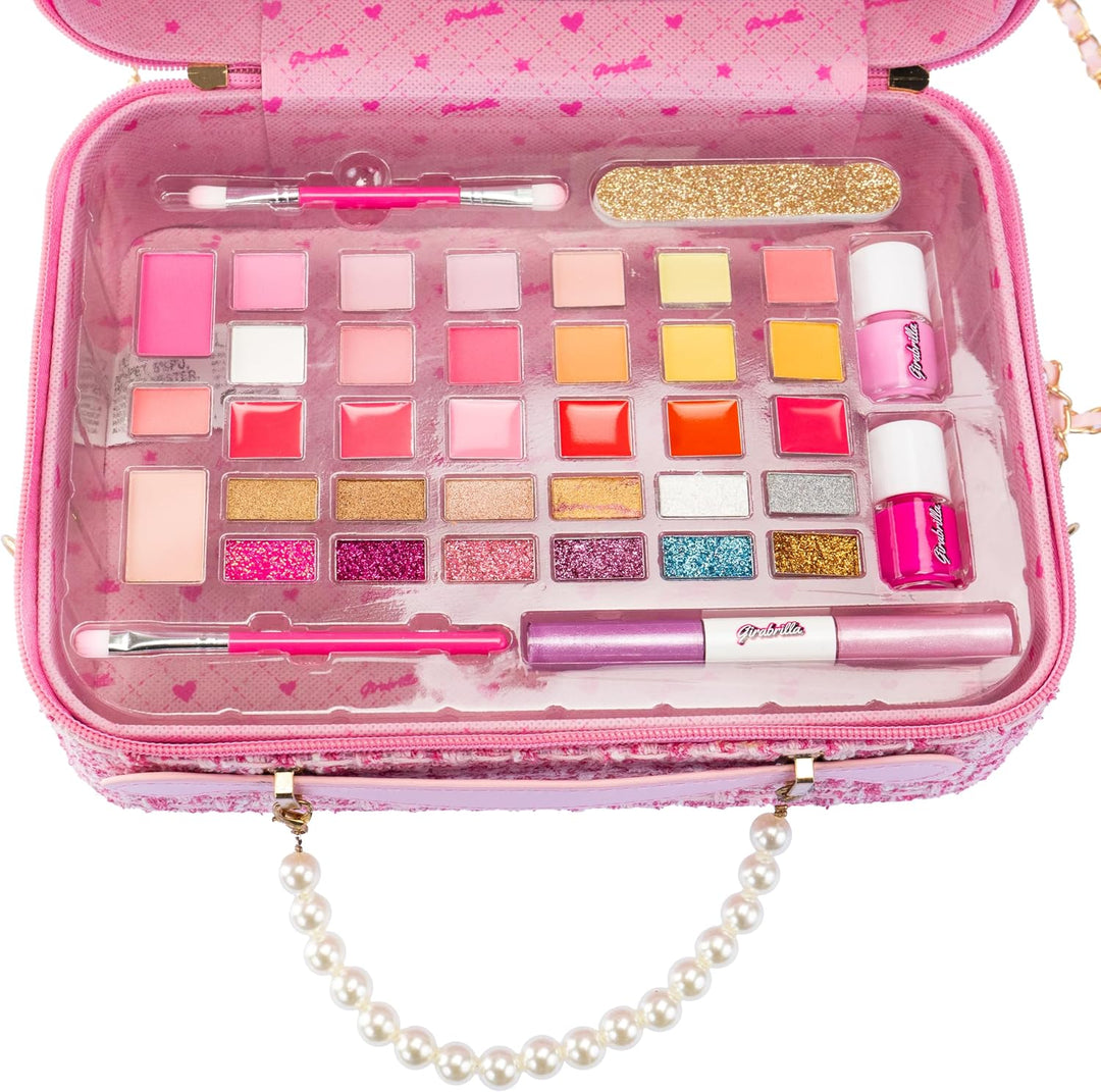 Girabrilla Tweed Case, 1 Maxi Make-up-Koffer, Weiss