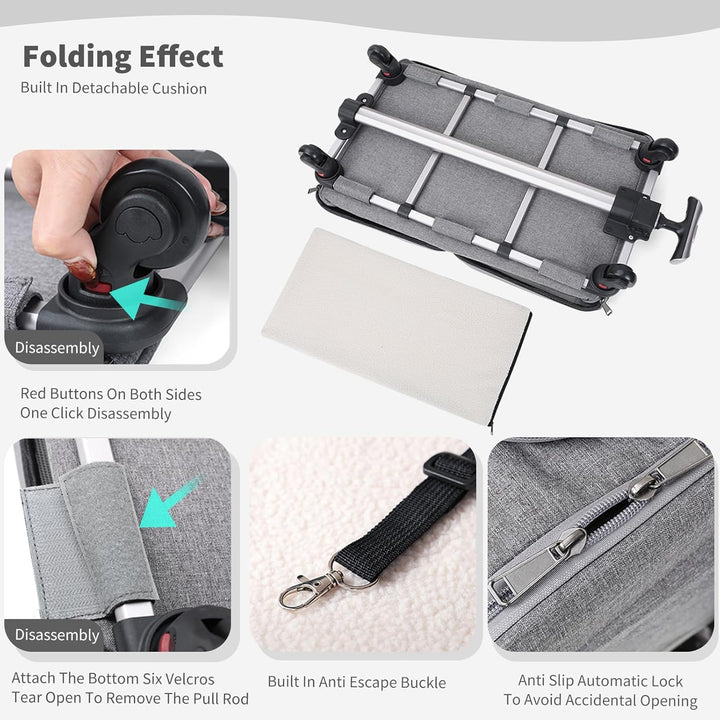 PETCUTE Transporttasche für Katze mit Rollen,Atmungsaktiv Katzen Transporttasche für 2 Katzen,Faltba