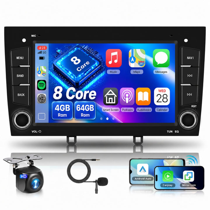 Hodozzy 8 Core 4G+64G Android Autoradio für Peugeot 408 2010-2024 mit Navi WiFi, 7 Zoll Touchscreen
