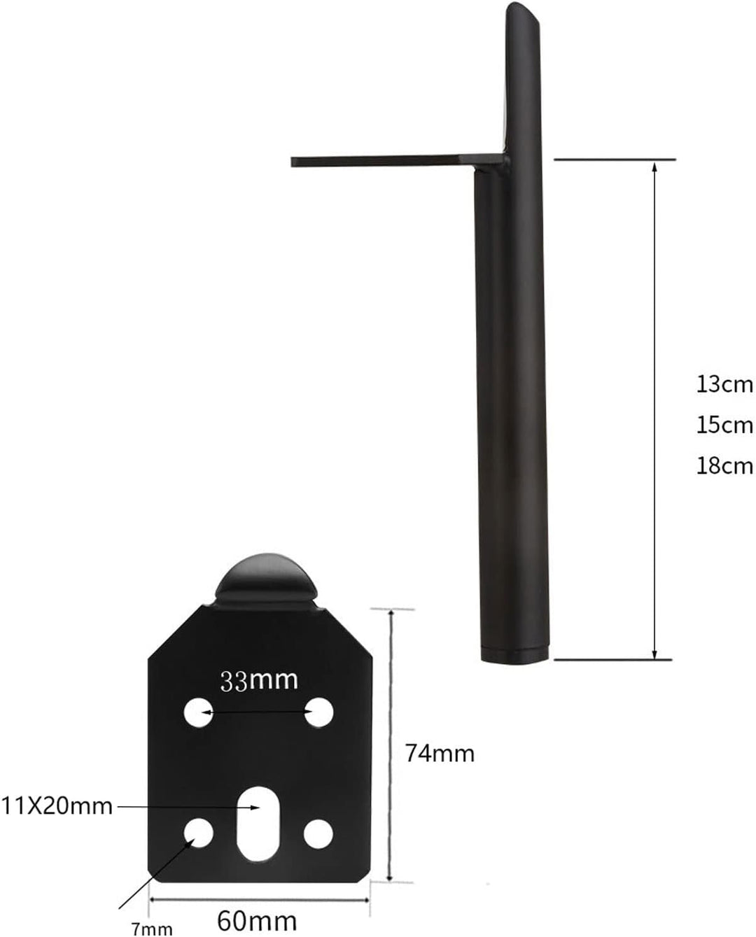 SHUIOG 4 Stück Ersatz Möbelfüsse Metall, 5" / 13cm Schwarz Möbelfüsse, DIY Möbel Füsse Tischbeine Sc