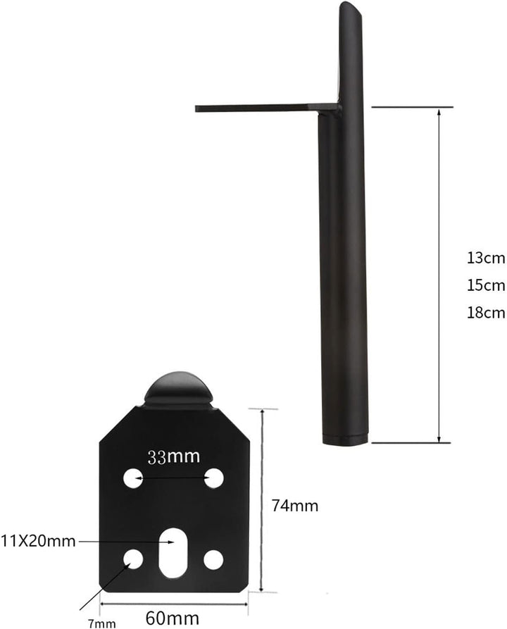 SHUIOG 4 Stück Ersatz Möbelfüsse Metall, 5" / 13cm Schwarz Möbelfüsse, DIY Möbel Füsse Tischbeine Sc