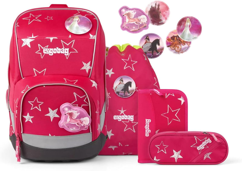 ergobag Wide Set 5tlg. Ergonomisch, Volumen erweiterbar, Deckel aufklappbar Cinbärella - Pink