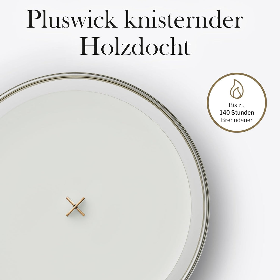 Grosse WoodWick Duftkerze im Sanduhrglas mit knisterndem Docht, White Tea & Jasmine, bis zu 130 Stun
