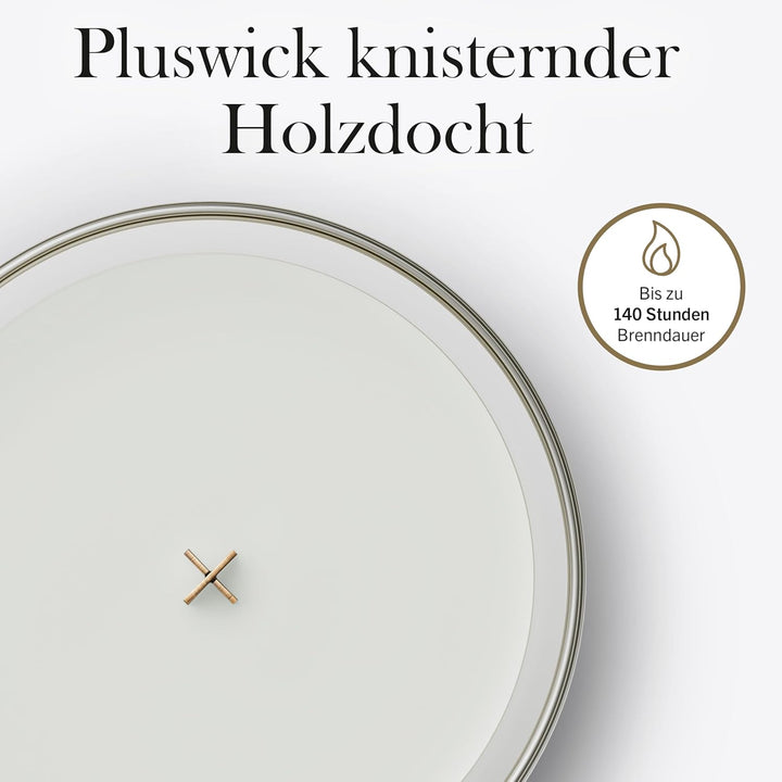 Grosse WoodWick Duftkerze im Sanduhrglas mit knisterndem Docht, White Tea & Jasmine, bis zu 130 Stun