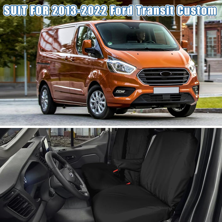 Opaltool 8PC Autositzbezüge Set für Ford Transit Custom 2013-2024, 3-Sitzer Strapazierfähige Massges