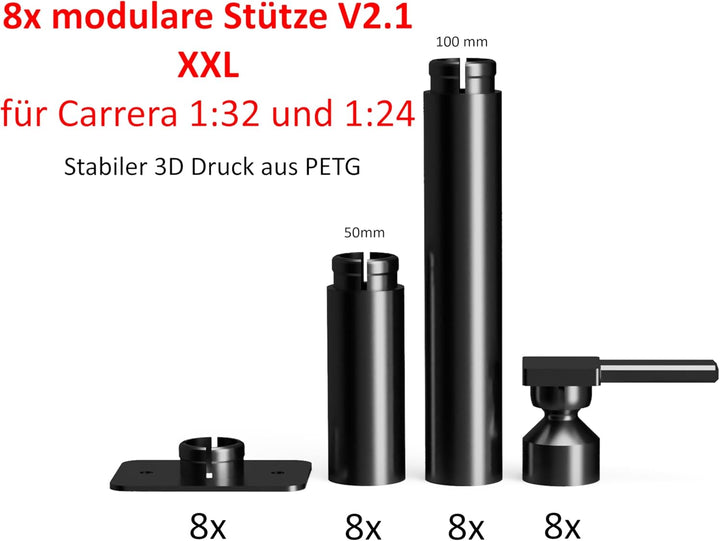 XXL-Stützenset (40tlg) passend für Carrera 124/132/Evolution Fahrbahnerhöhung Brücken Kurven/Gerade